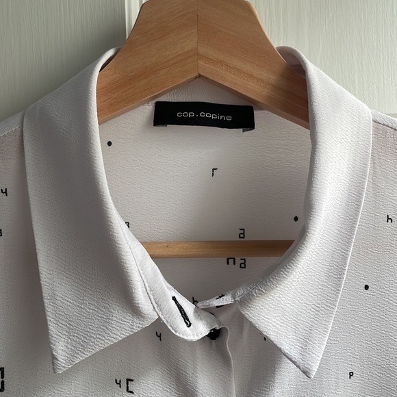 White Cop.Copine modern print button up shirt - Picture 2 of 4